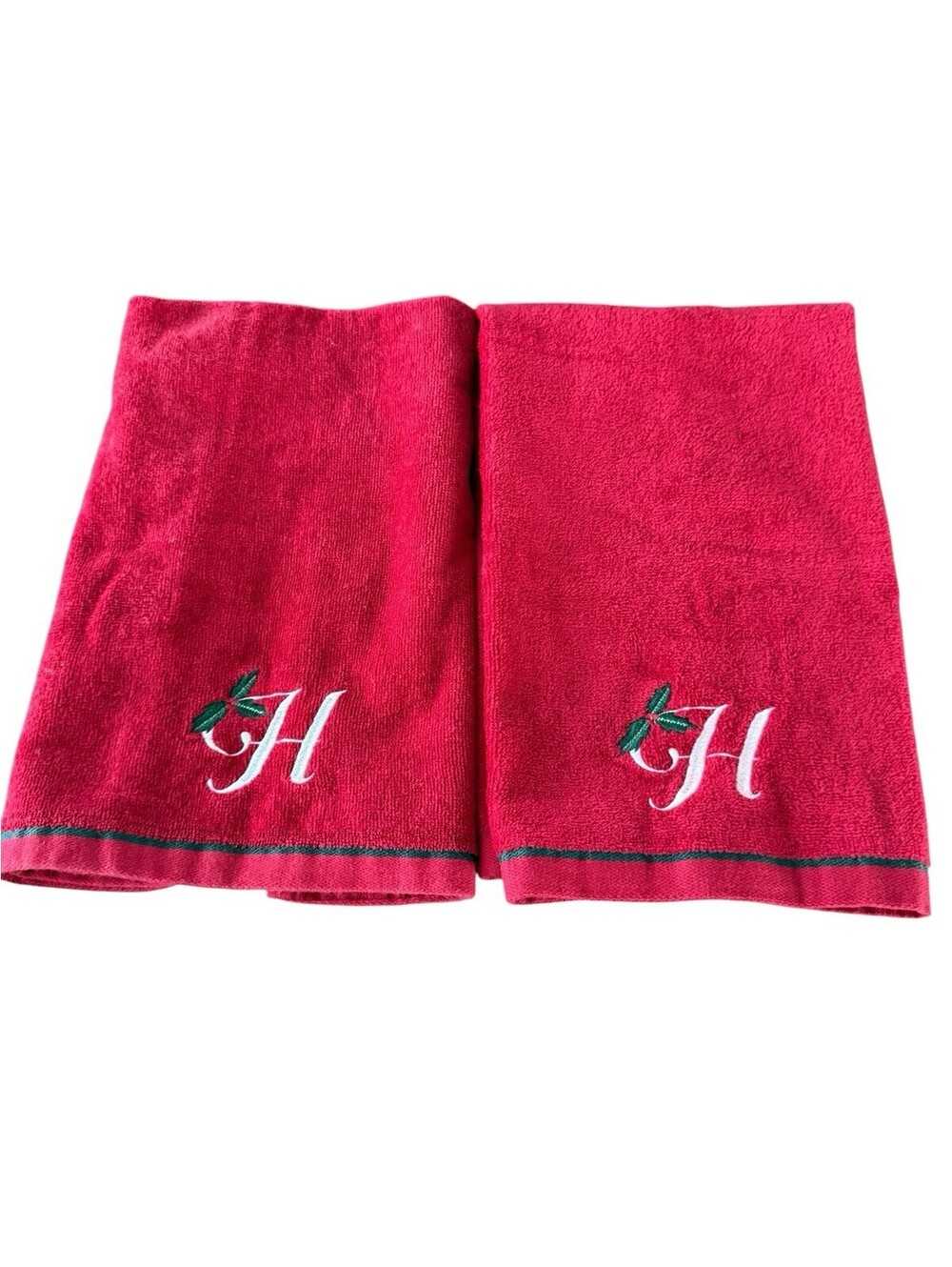 St. Nicholas Square Pair Of Monogrammed Hand Towels H